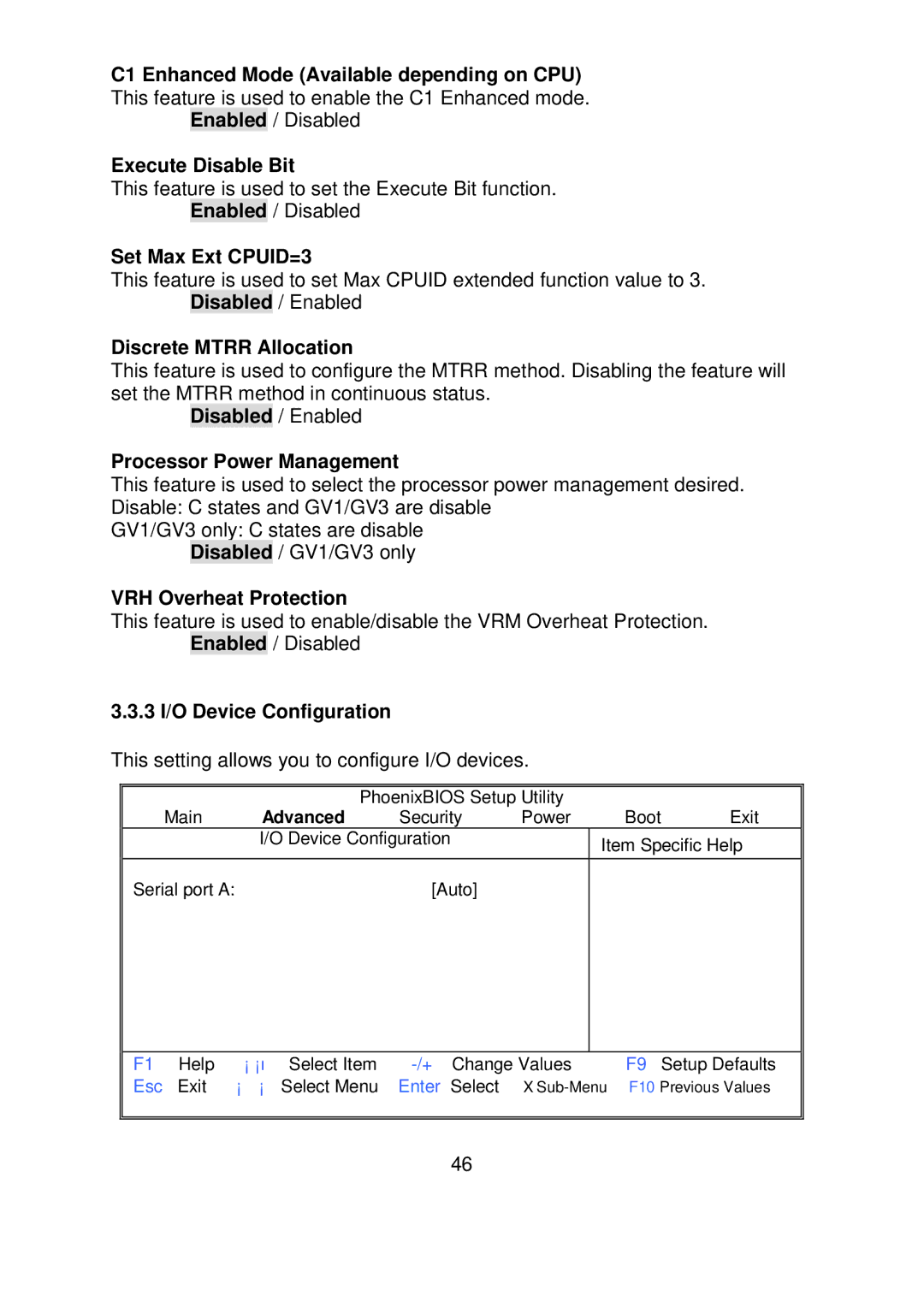 Tyan Computer S5372-LC warranty C1 Enhanced Mode Available depending on CPU, Execute Disable Bit, Set Max Ext CPUID=3 