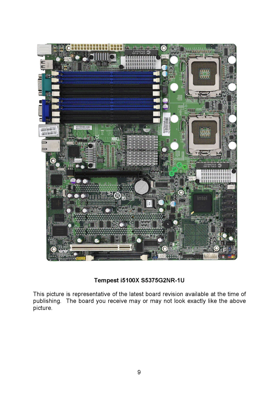 Tyan Computer I5100X warranty Tempest i5100X S5375G2NR-1U 