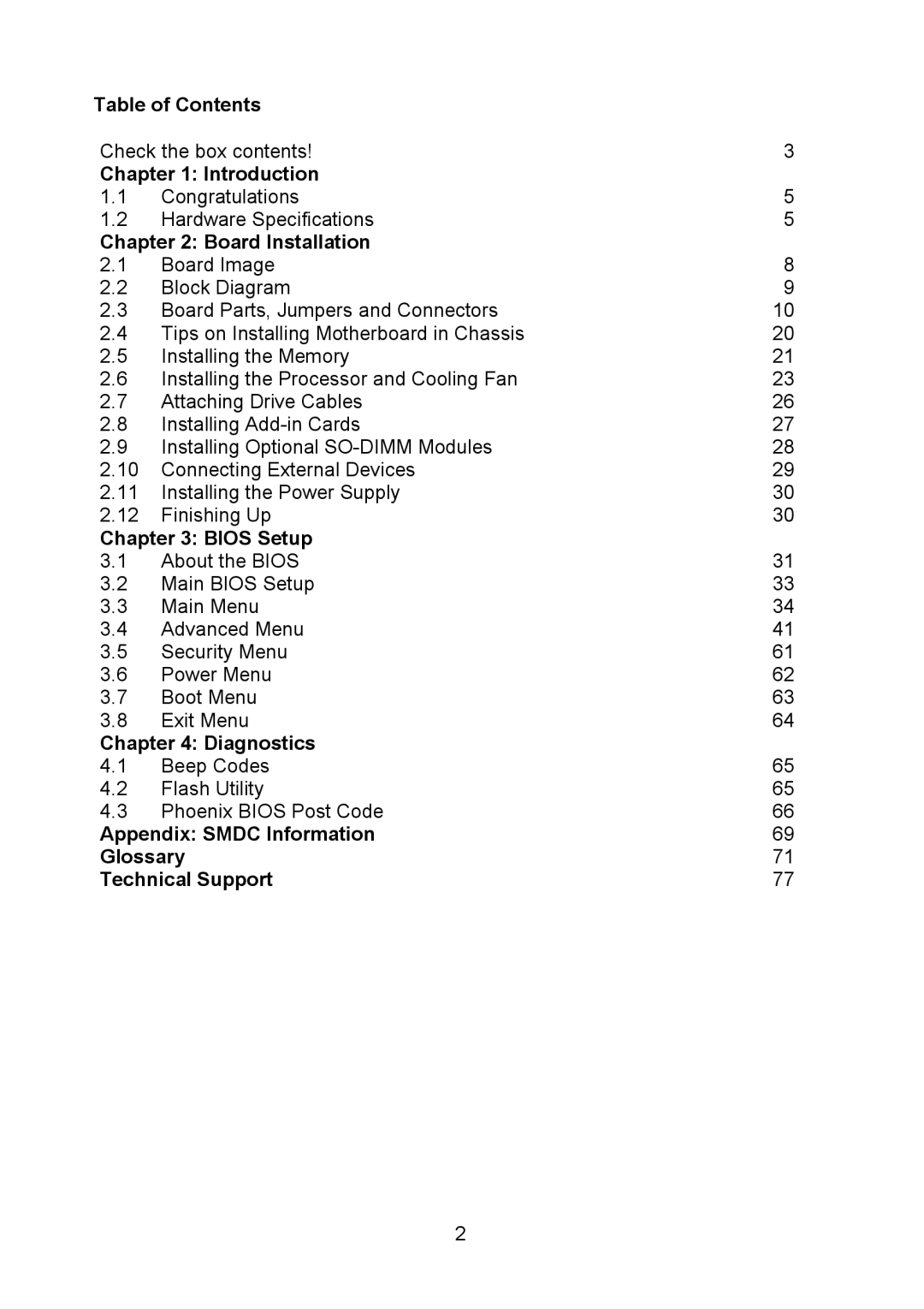 Tyan Computer S5520, Q35T warranty Table of Contents, Introduction, Board Installation, Bios Setup, Diagnostics 