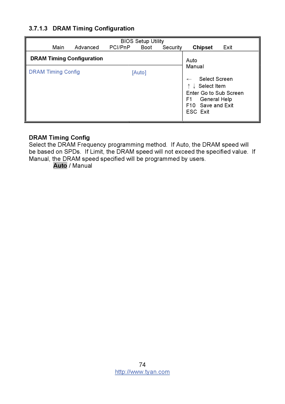 Tyan Computer S8236 warranty Dram Timing Configuration 