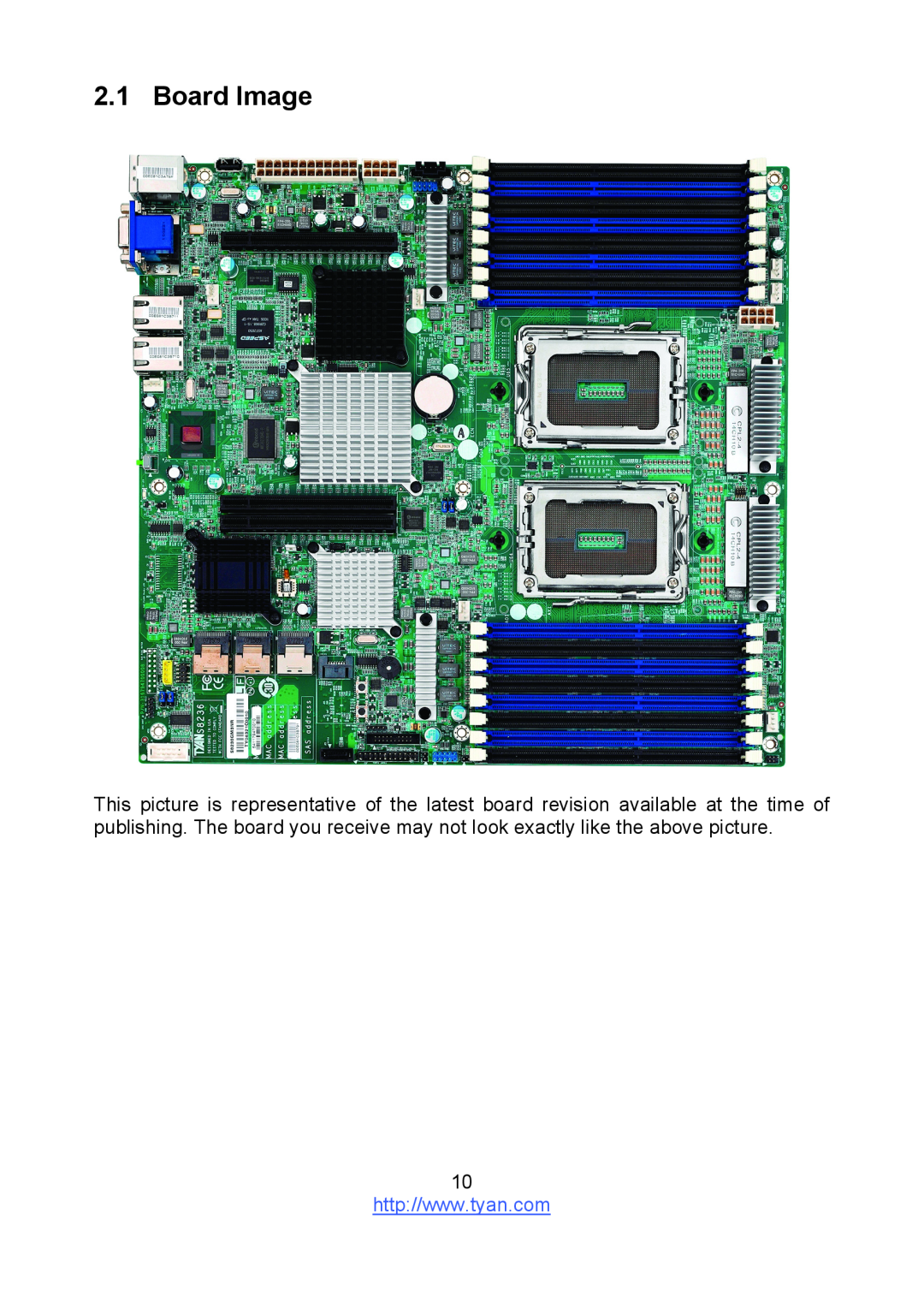 Tyan Computer S8236 warranty Board Image 