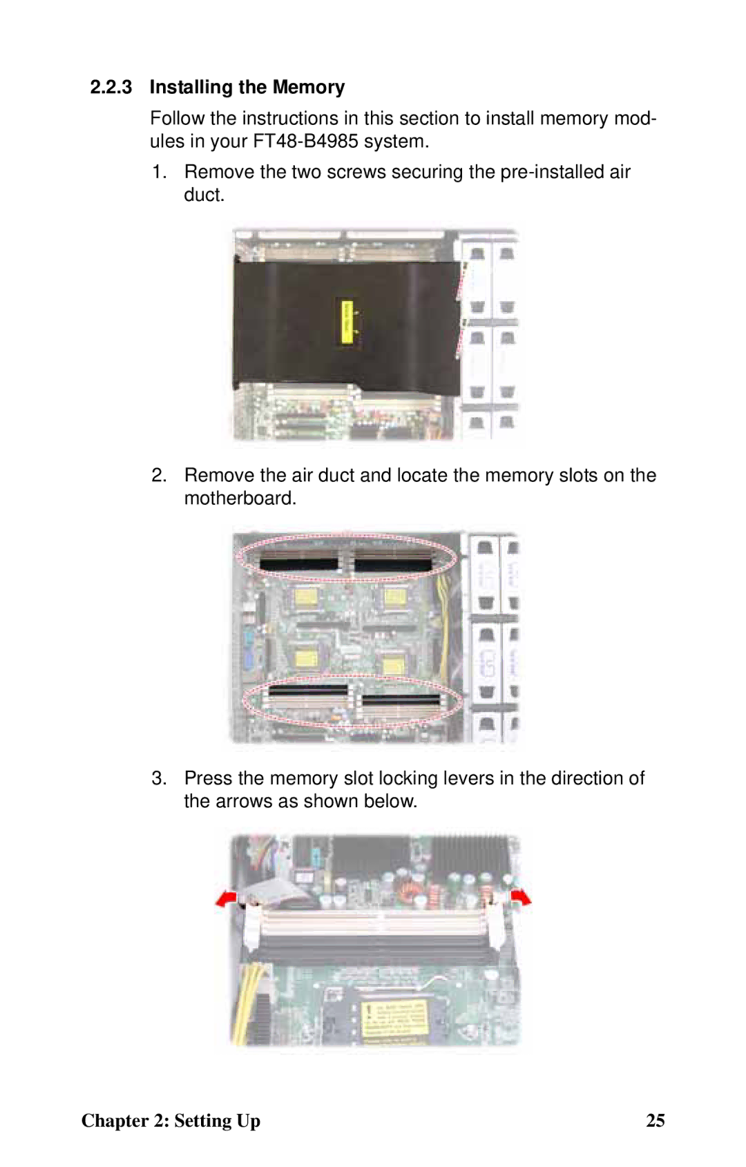 Tyan Computer Transport FT48, B4985F48V8HR (Rackmount), B4985F48V8HR (Tower) manual Installing the Memory 