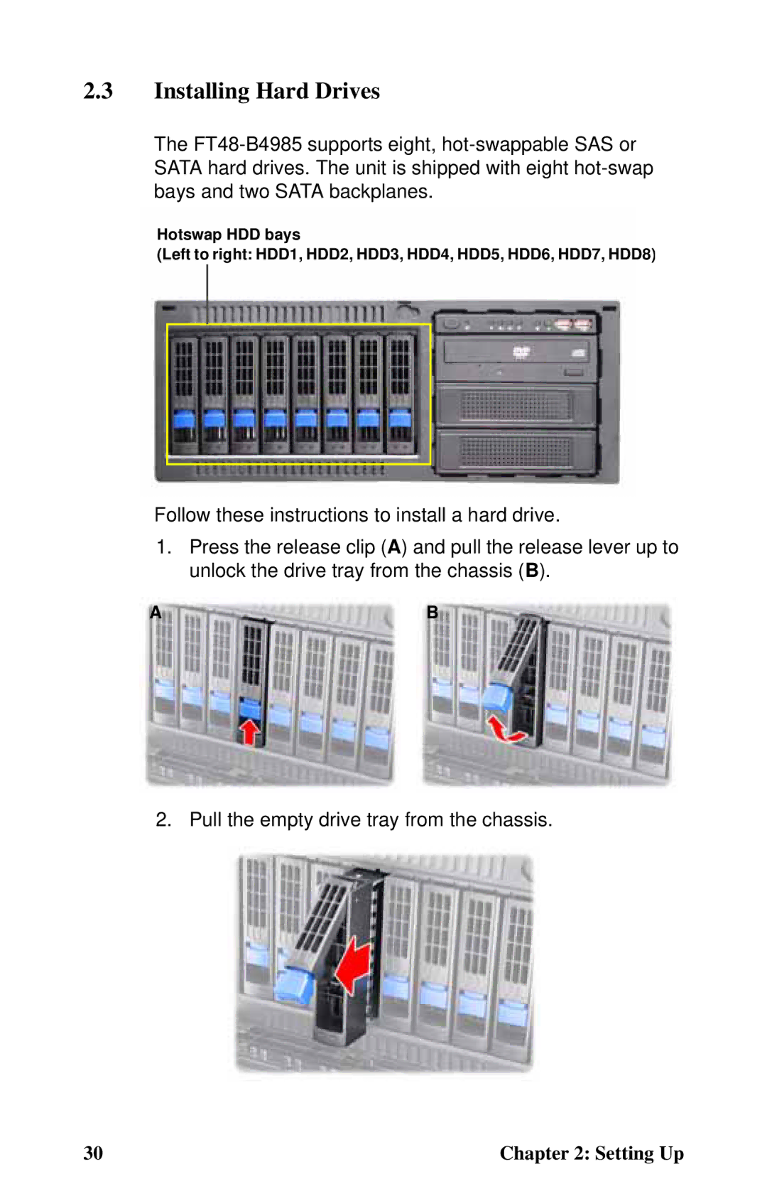 Tyan Computer B4985F48V8HR (Tower), Transport FT48, B4985F48V8HR (Rackmount) manual Installing Hard Drives 