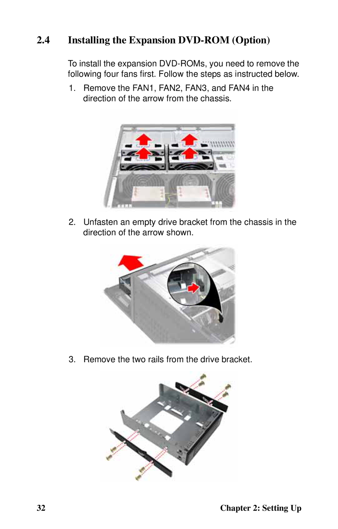 Tyan Computer B4985F48V8HR (Rackmount), Transport FT48, B4985F48V8HR (Tower) manual Installing the Expansion DVD-ROM Option 