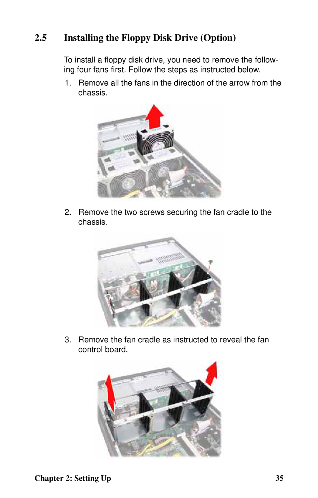 Tyan Computer B4985F48V8HR (Rackmount), Transport FT48, B4985F48V8HR (Tower) manual Installing the Floppy Disk Drive Option 