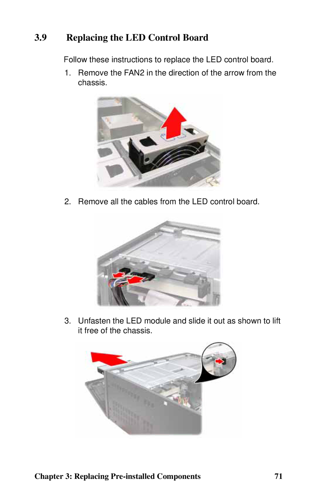 Tyan Computer B4985F48V8HR (Rackmount), Transport FT48, B4985F48V8HR (Tower) manual Replacing the LED Control Board 