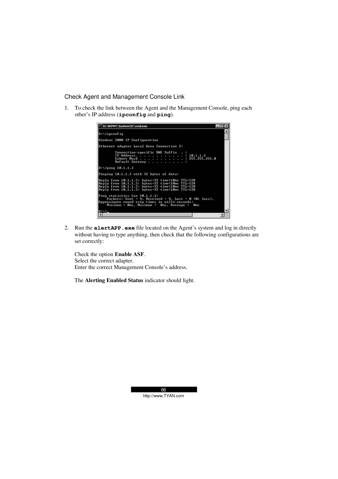 Tyan Computer Transport GS12, B5103G12S2 manual Check Agent and Management Console Link 