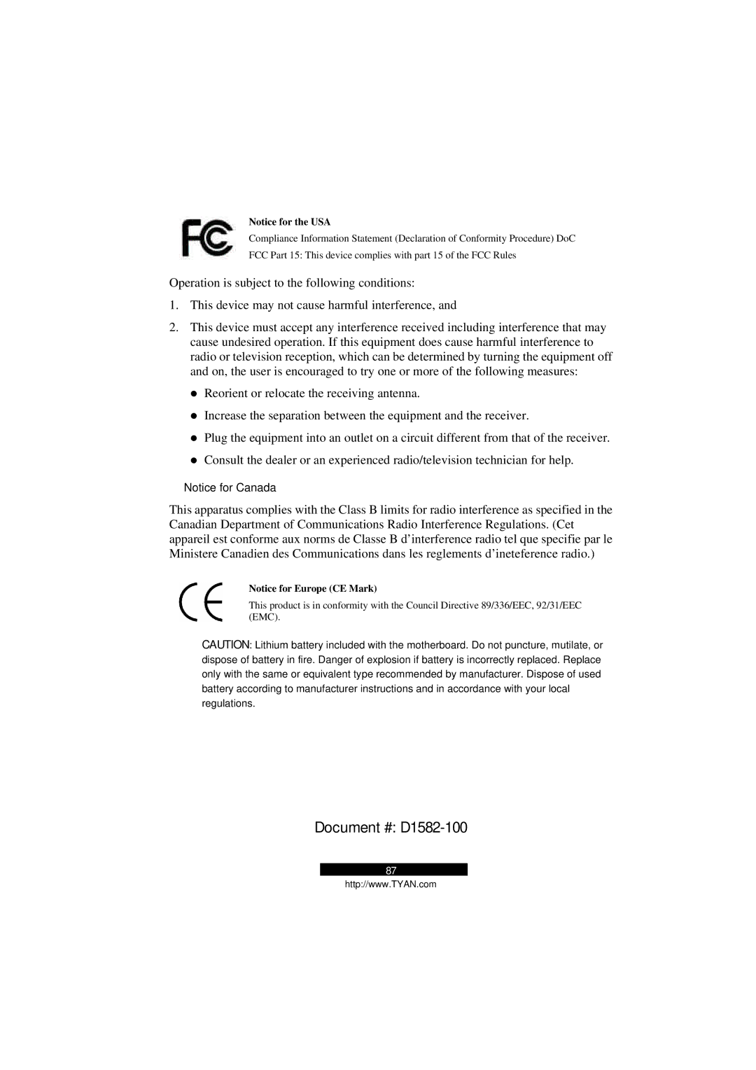 Tyan Computer B5103G12S2, Transport GS12 manual Document # D1582-100 