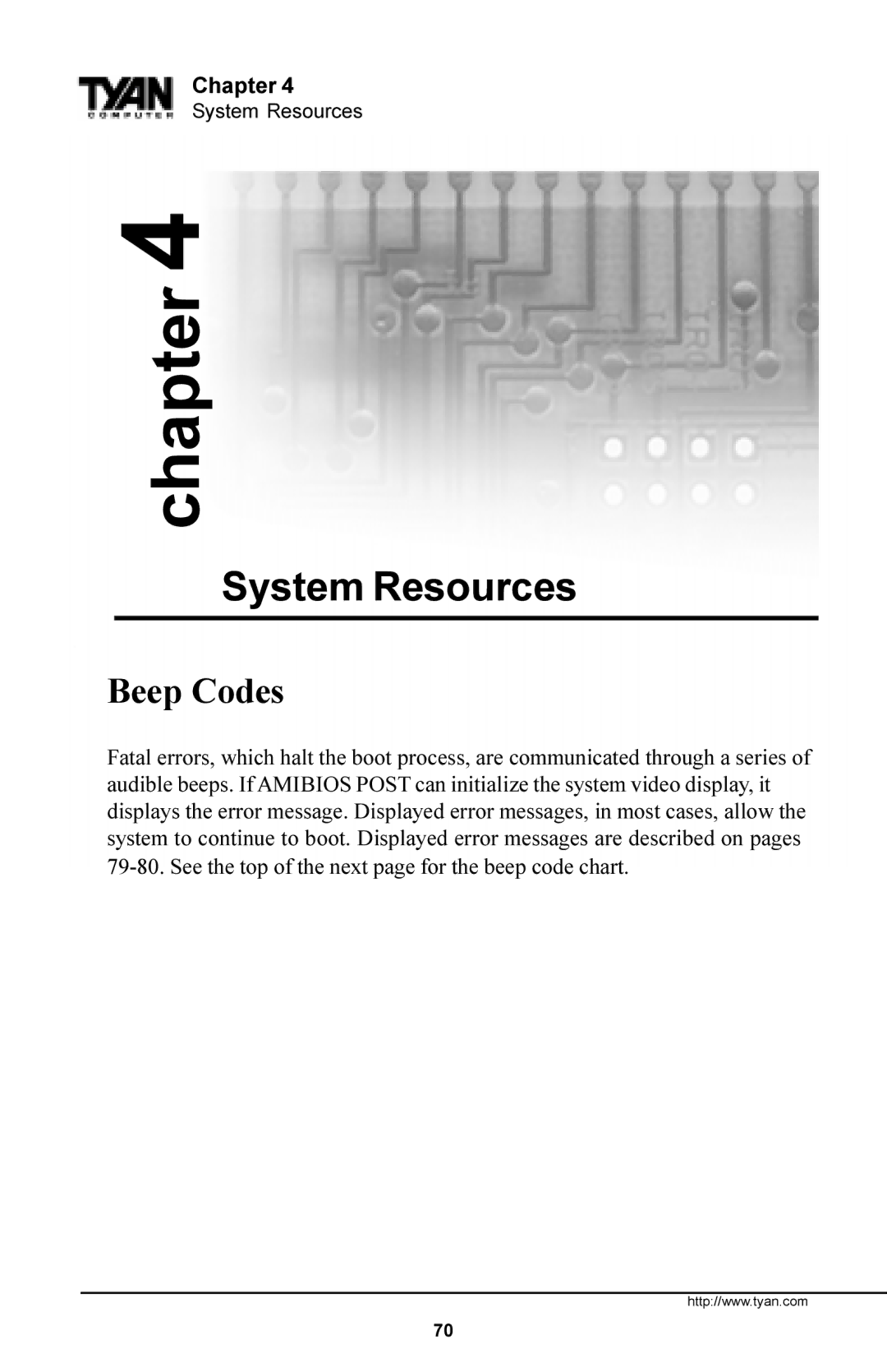 Tyan Computer Trinity 371 Motherboard, Tyan S1857 manual System Resources, Beep Codes 