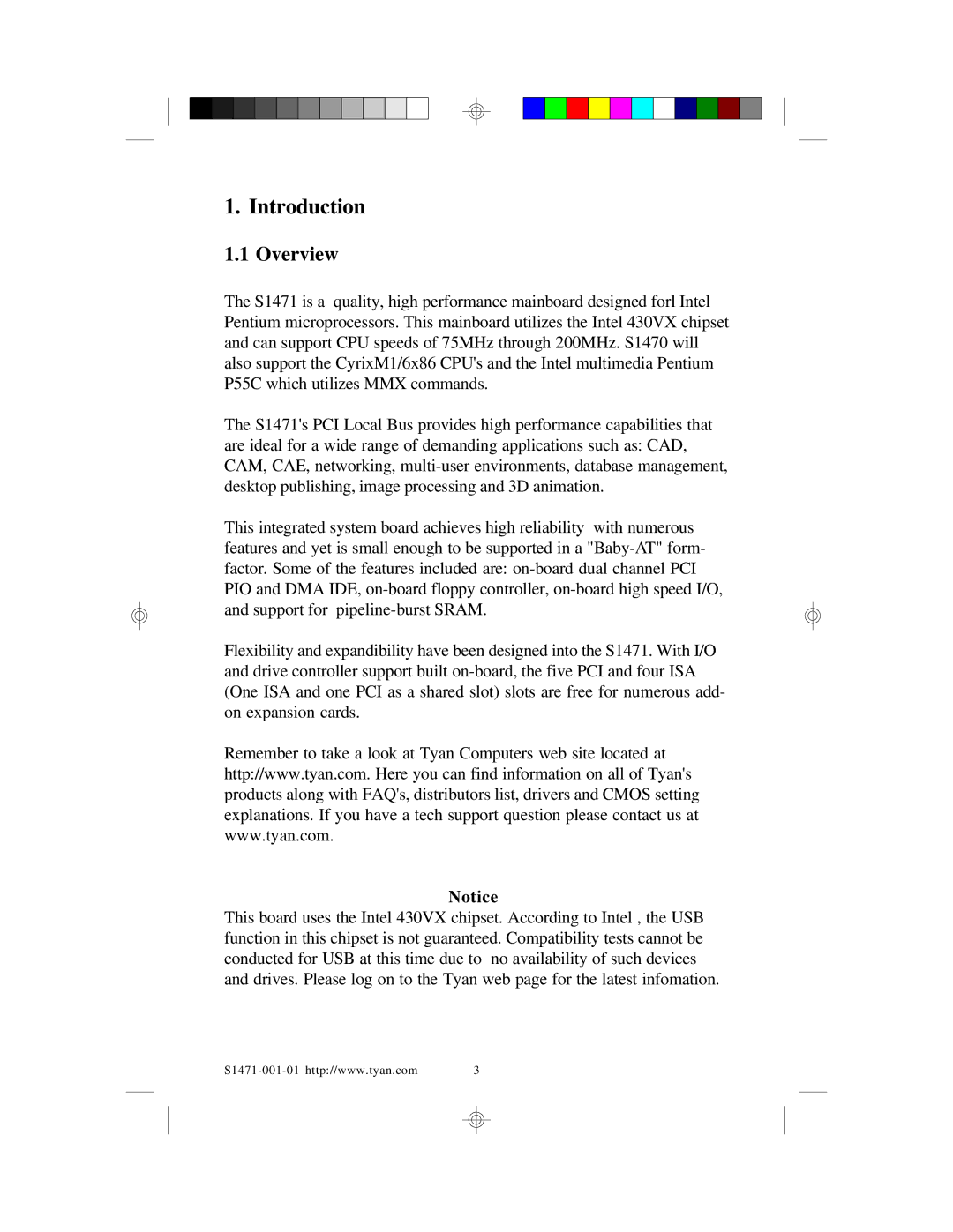 Tyan Computer TYAN S1471 user manual Introduction 