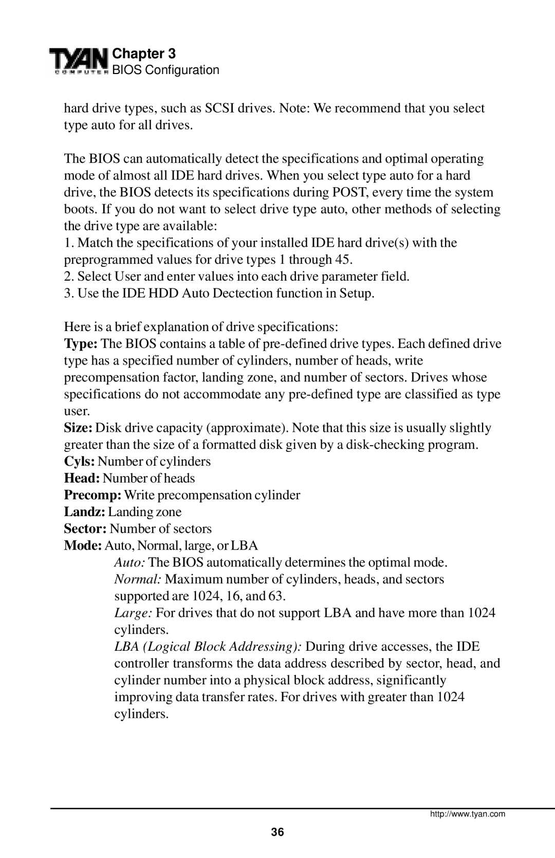 Tyan Computer Tyan S1598 user manual Chapter 