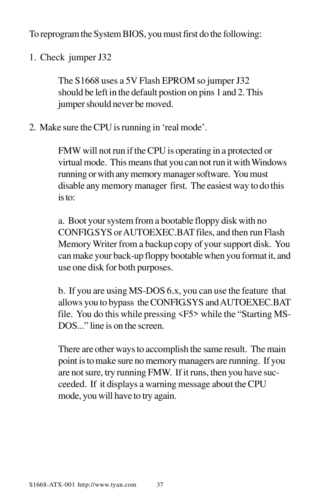 Tyan Computer TYAN S1668 user manual 