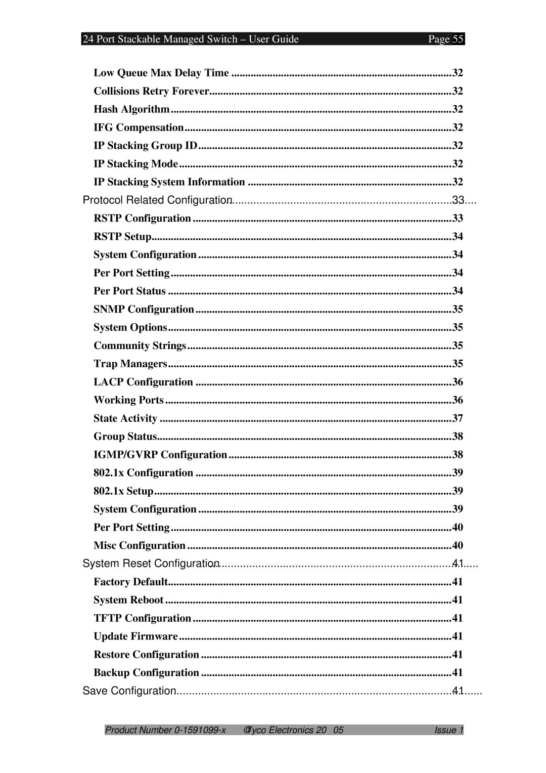 Tyco 0-1591099-x manual Protocol Related Configuration 