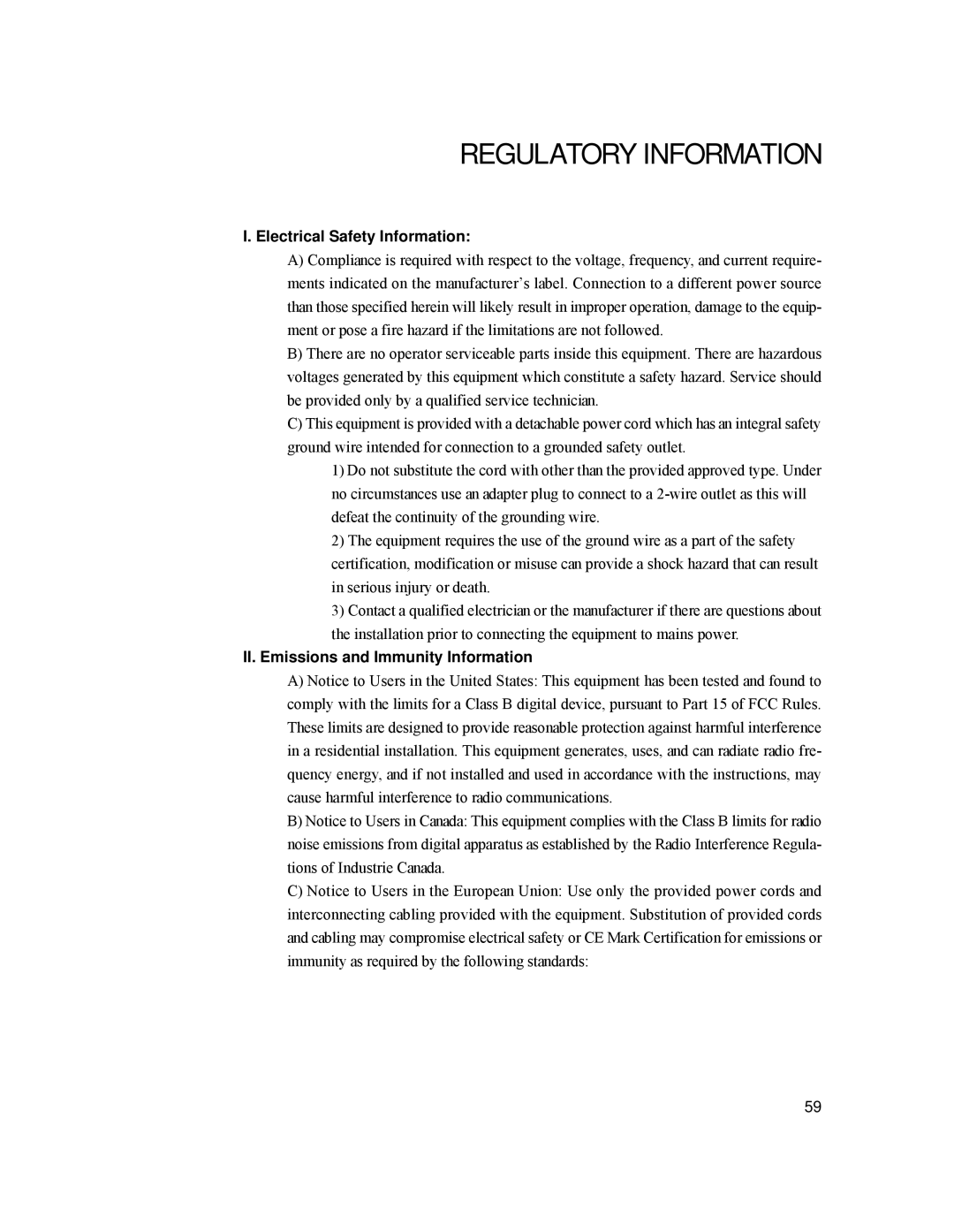 Tyco 1529L manual Regulatory Information 