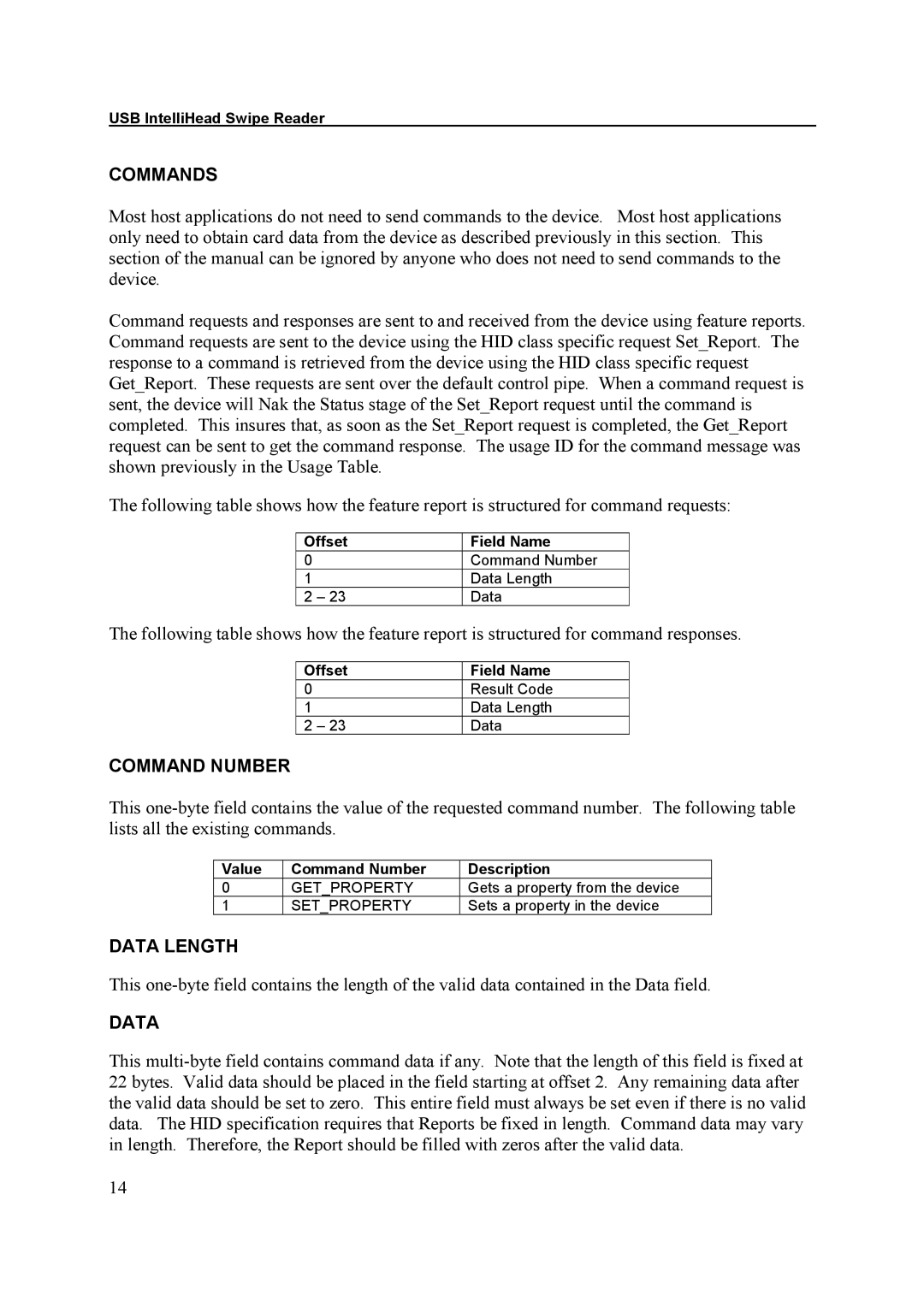 Tyco 1529L manual Commands, Command Number, Data Length 