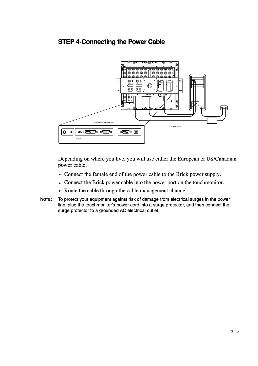 Tyco 1847L Series manual Connecting the Power Cable 
