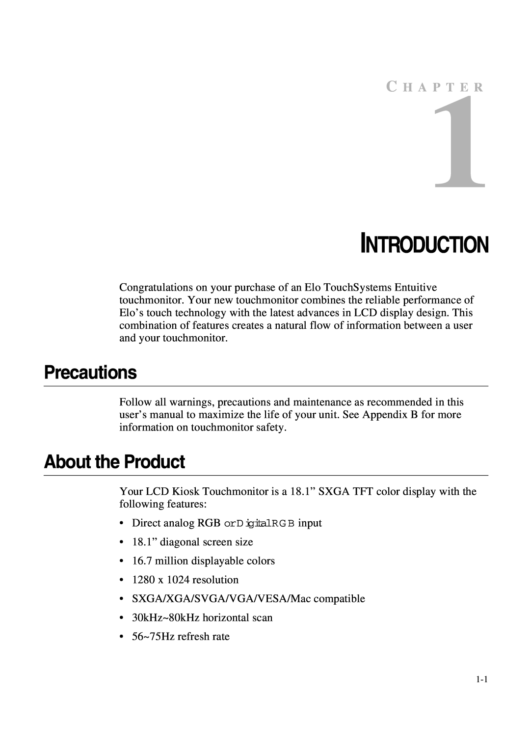 Tyco 1847L Series manual Precautions, About the Product, C H A P T E R, Introduction 