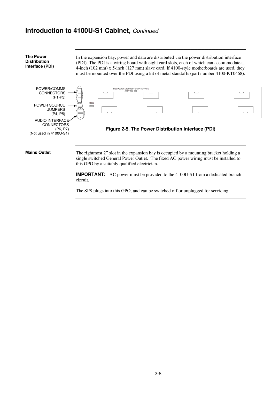 Tyco 4100U-S1 installation manual Power Distribution Interface PDI 