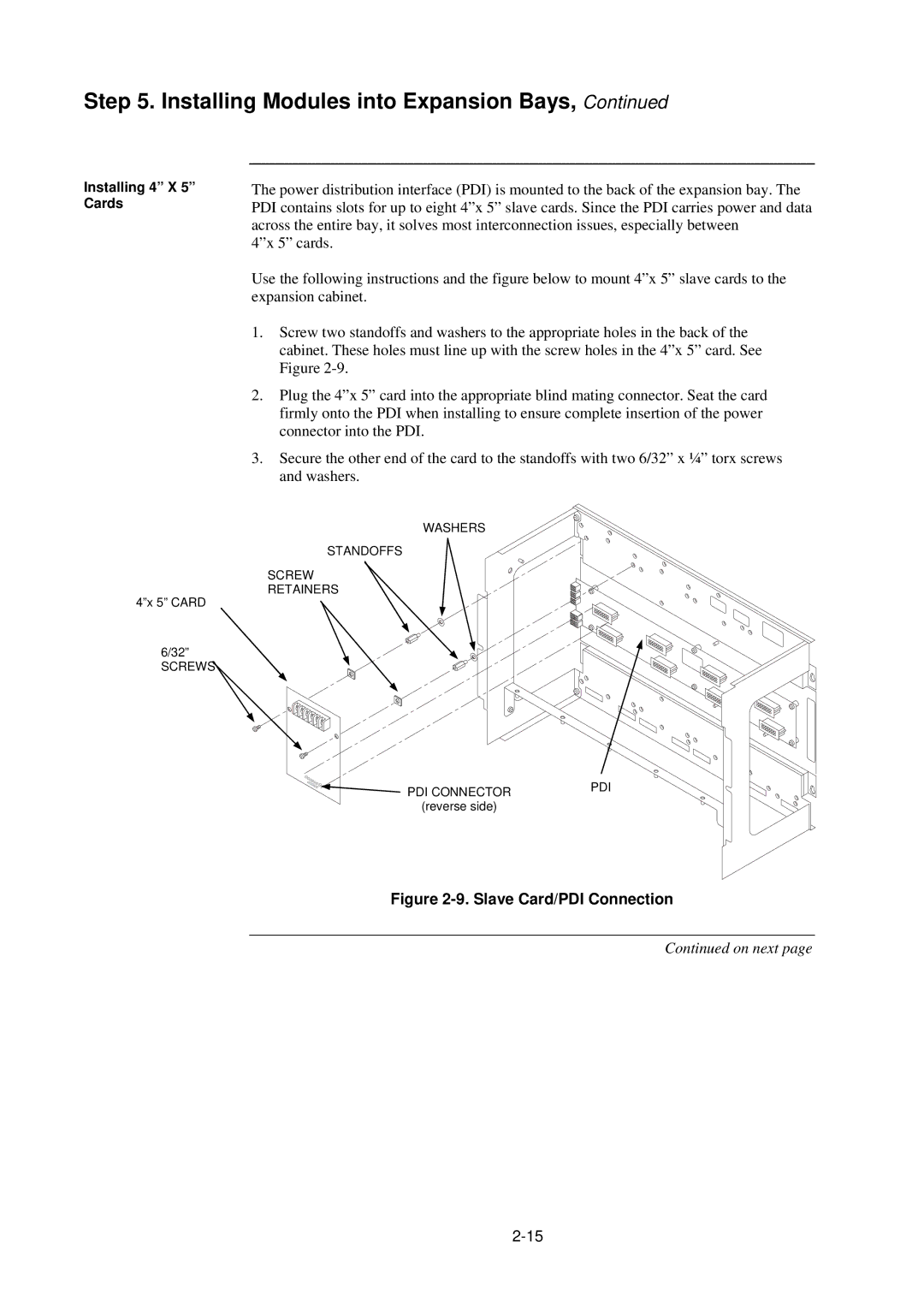 Tyco 4100U-S1 installation manual Slave Card/PDI Connection 