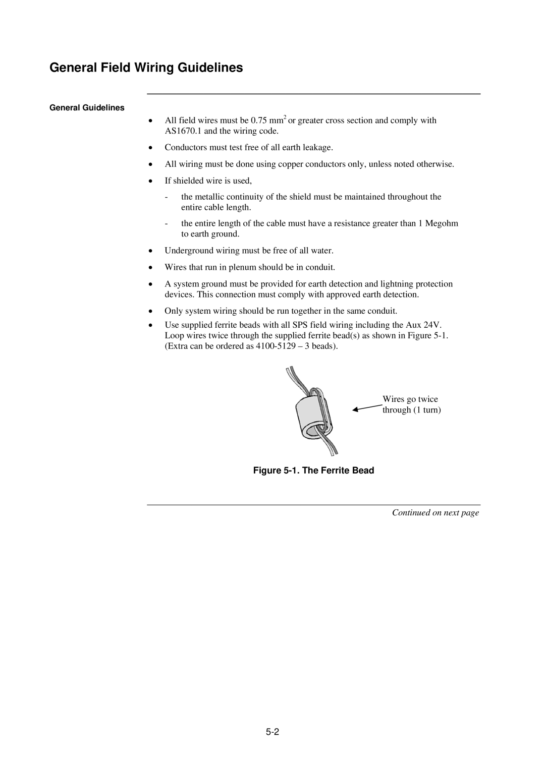 Tyco 4100U-S1 installation manual General Field Wiring Guidelines, Ferrite Bead 