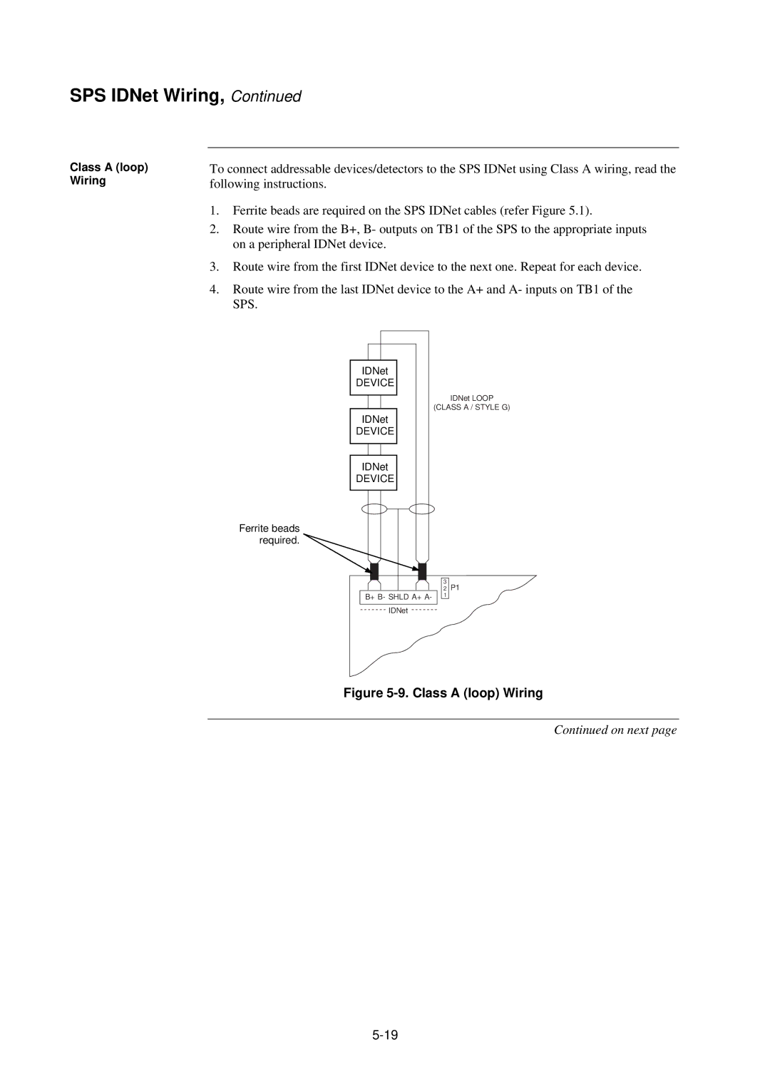 Tyco 4100U-S1 installation manual Class a loop Wiring 