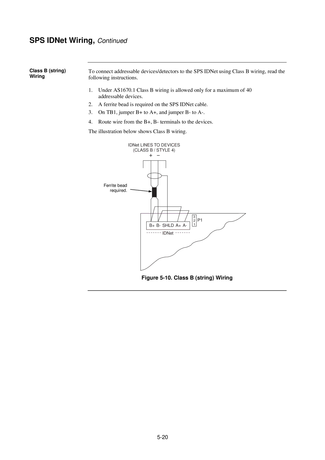 Tyco 4100U-S1 installation manual Class B string Wiring 