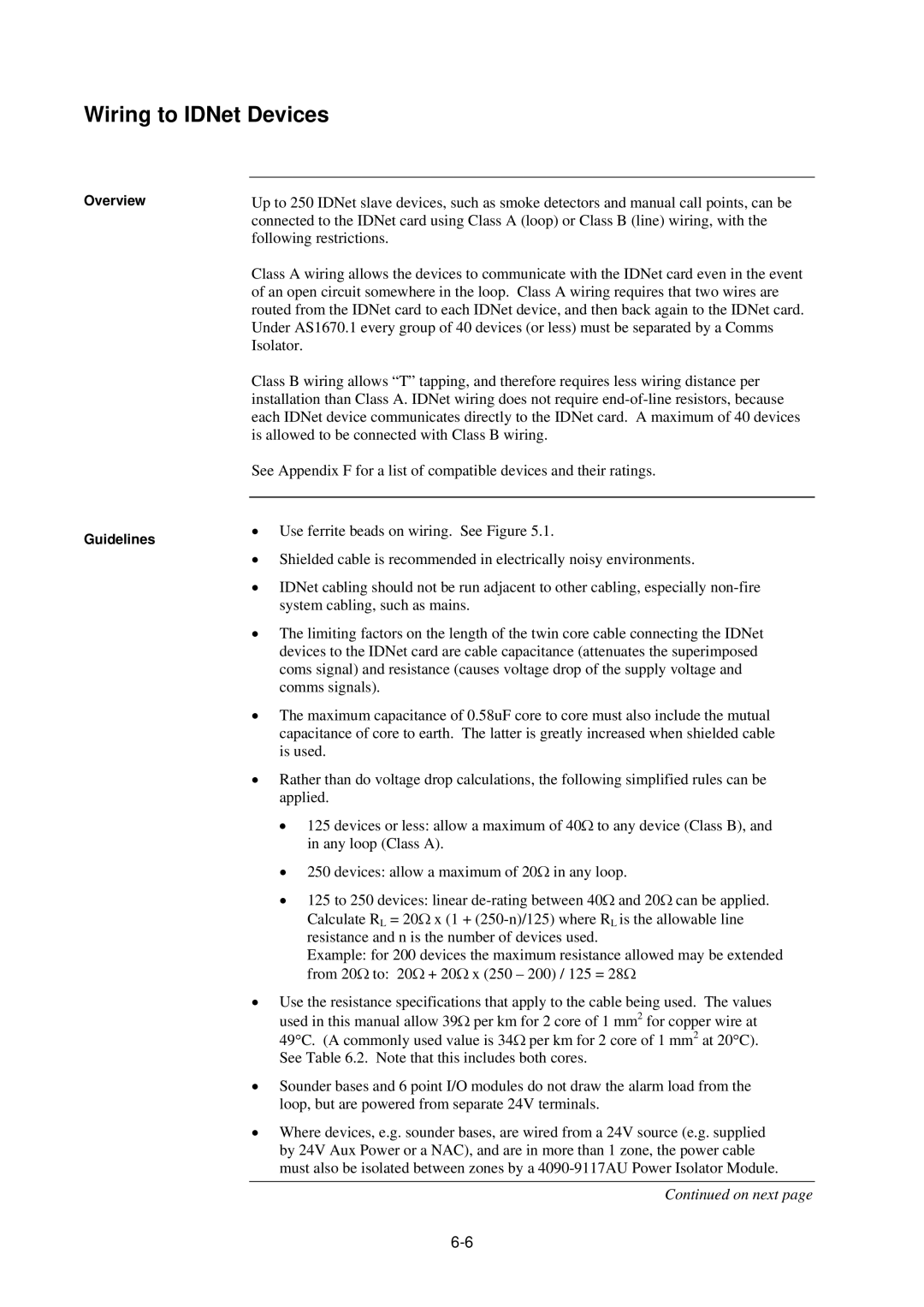 Tyco 4100U-S1 installation manual Wiring to IDNet Devices 