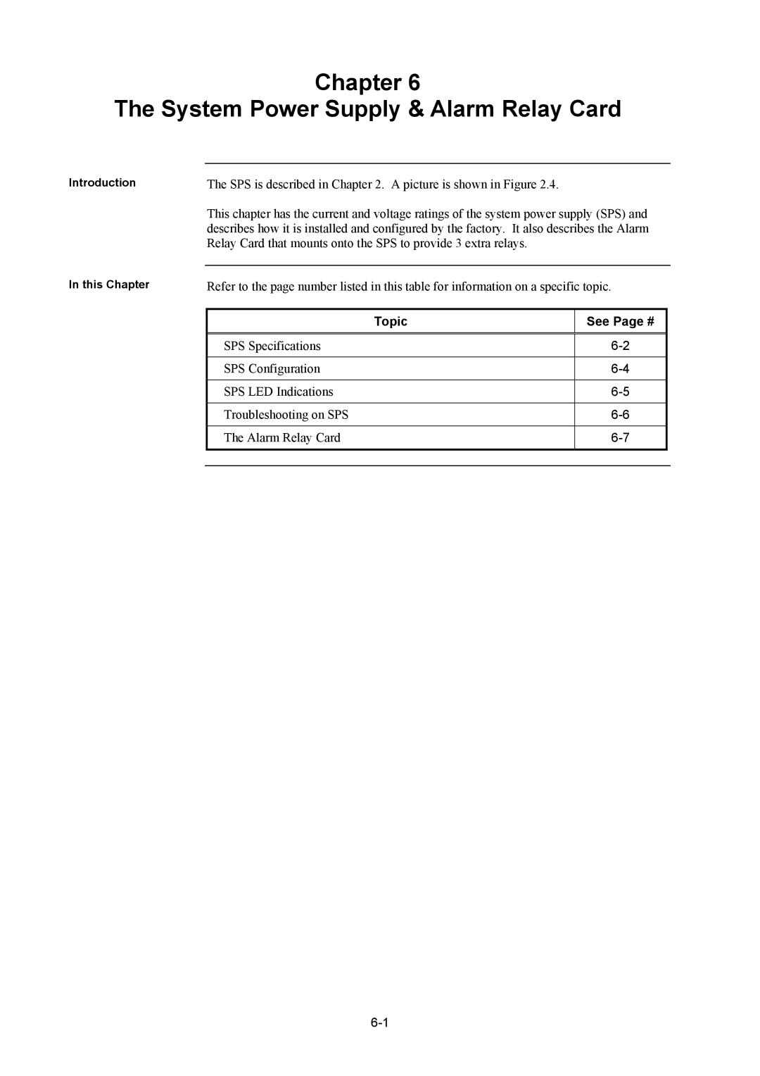 Tyco 4100U installation manual Chapter System Power Supply & Alarm Relay Card, Topic See Page # 