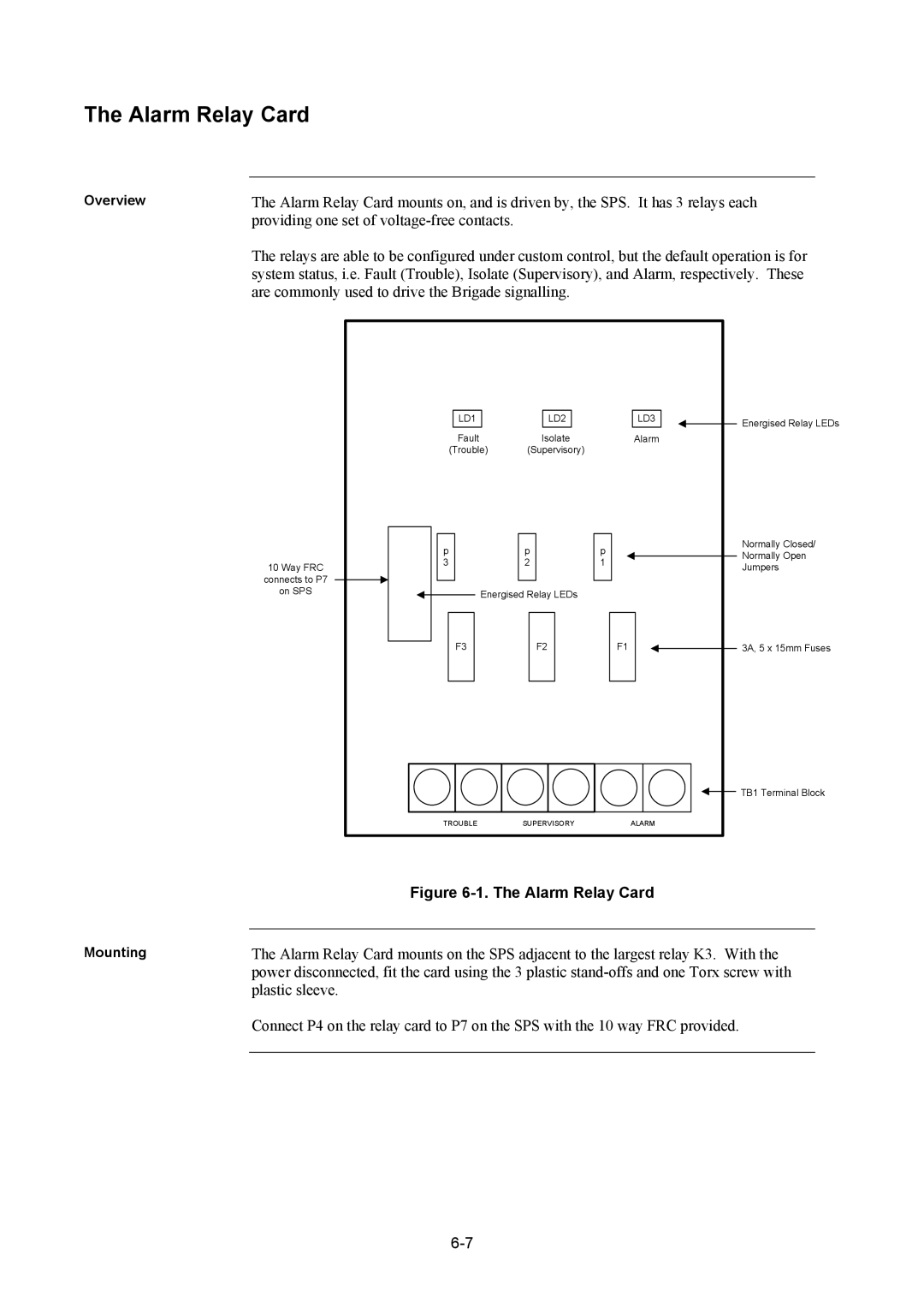 Tyco 4100U installation manual Alarm Relay Card 