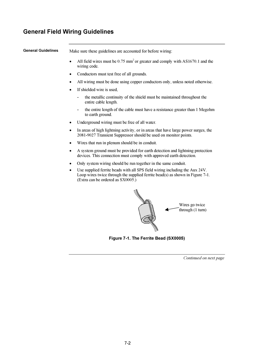 Tyco 4100U installation manual General Field Wiring Guidelines, Ferrite Bead SX0005 