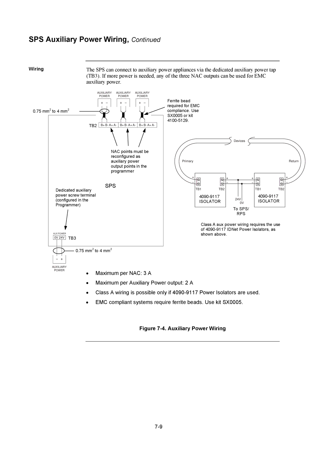 Tyco 4100U installation manual Auxiliary Power Wiring 