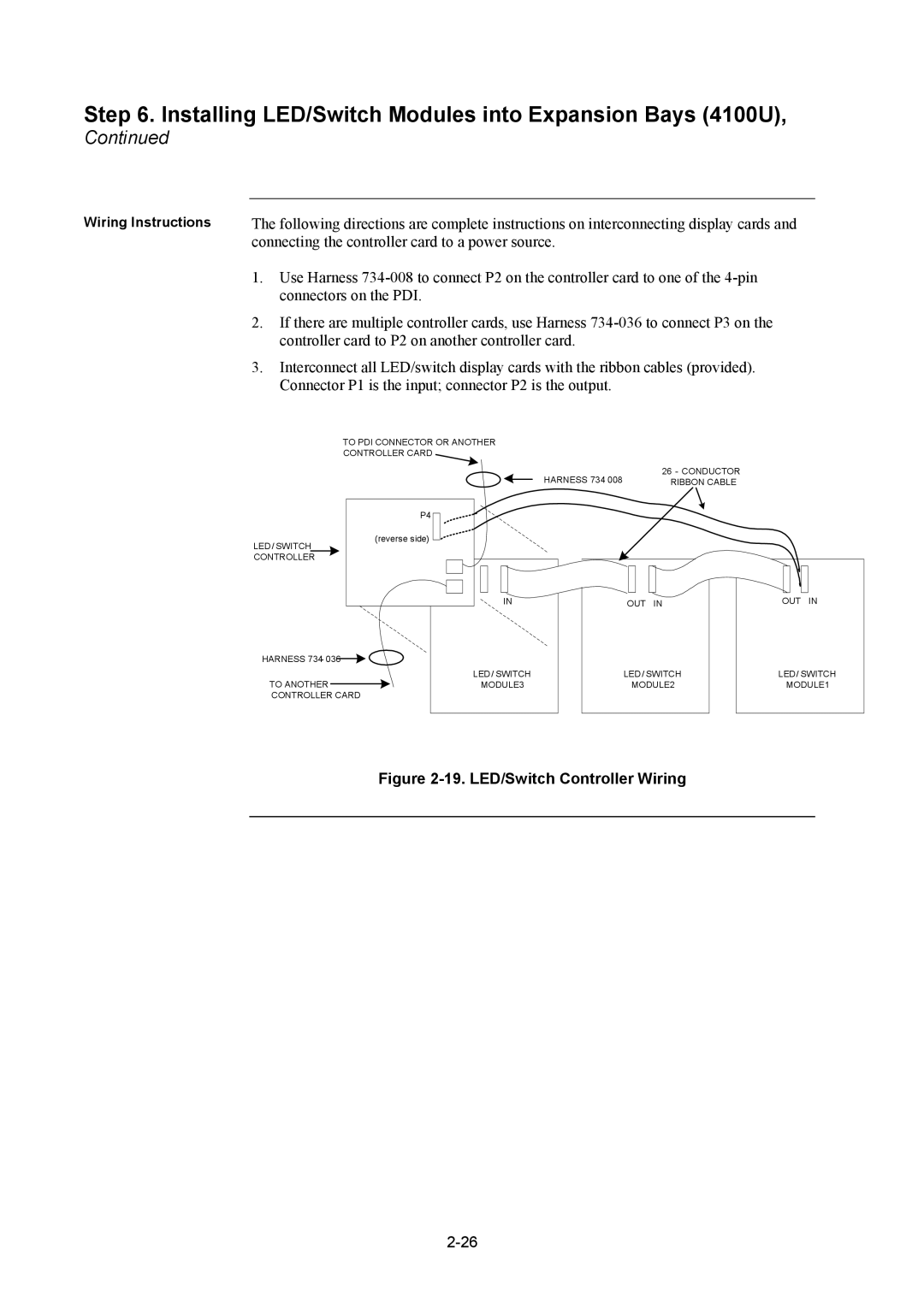 Tyco 4100U installation manual LED/Switch Controller Wiring 