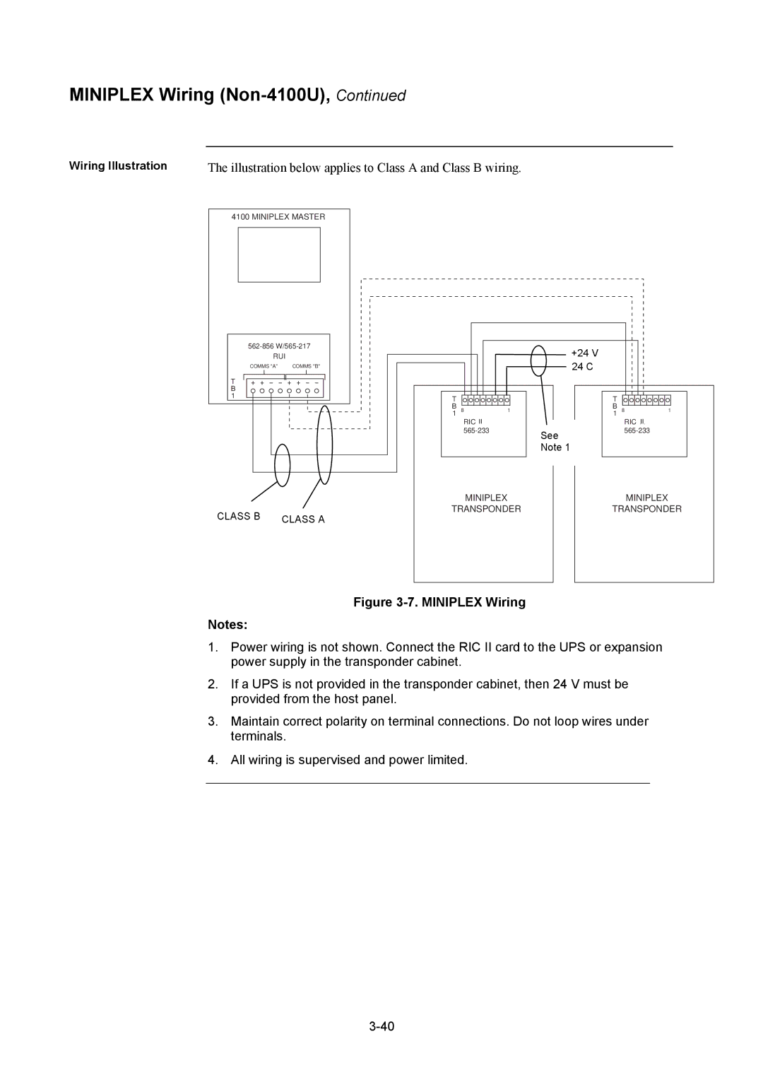 Tyco 4100U installation manual Miniplex Wiring 