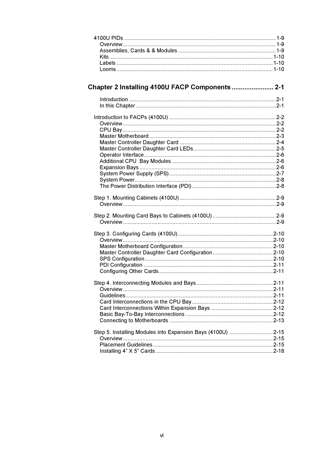 Tyco installation manual Installing 4100U Facp Components 