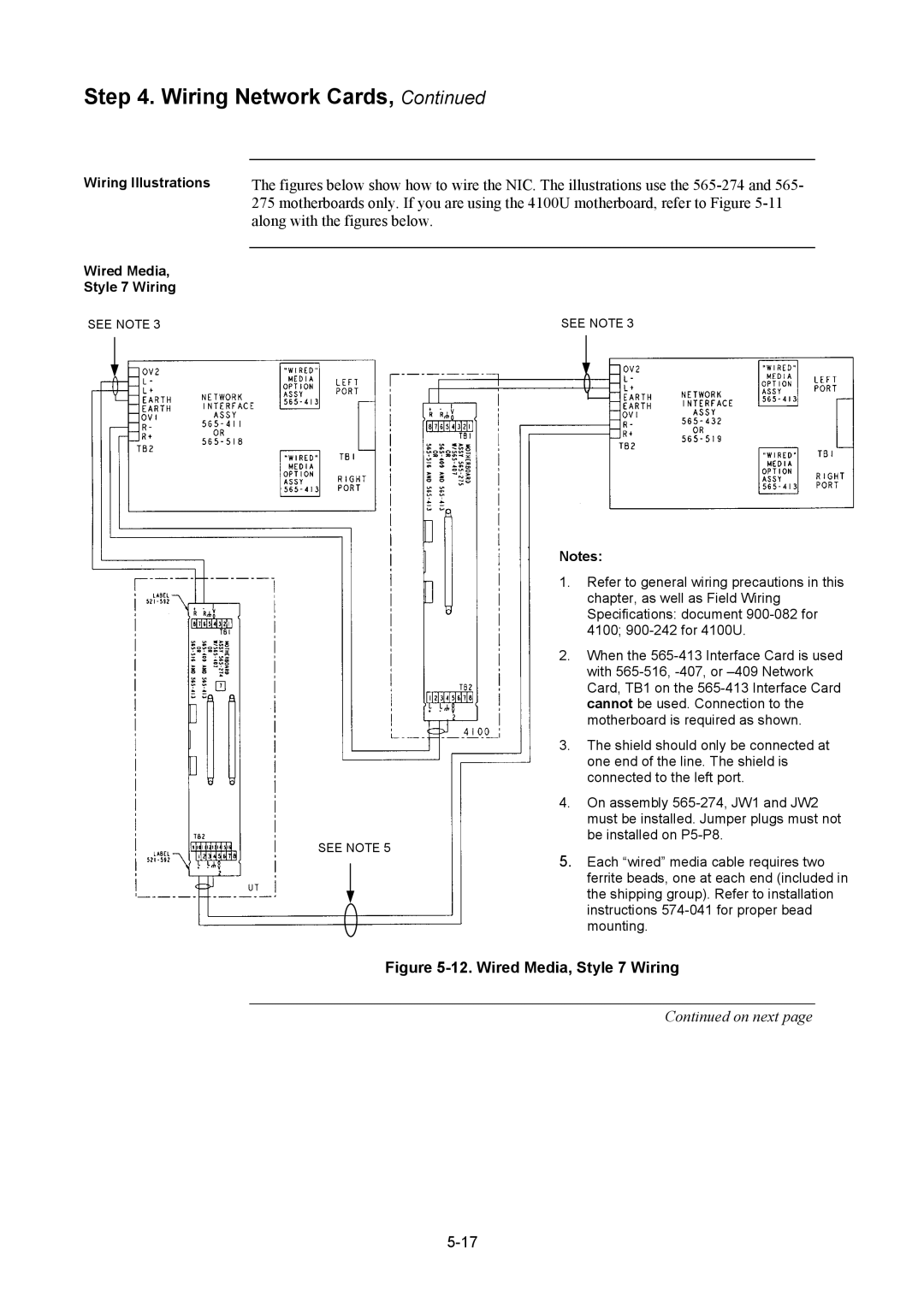 Tyco 4100U installation manual Wired Media, Style 7 Wiring 