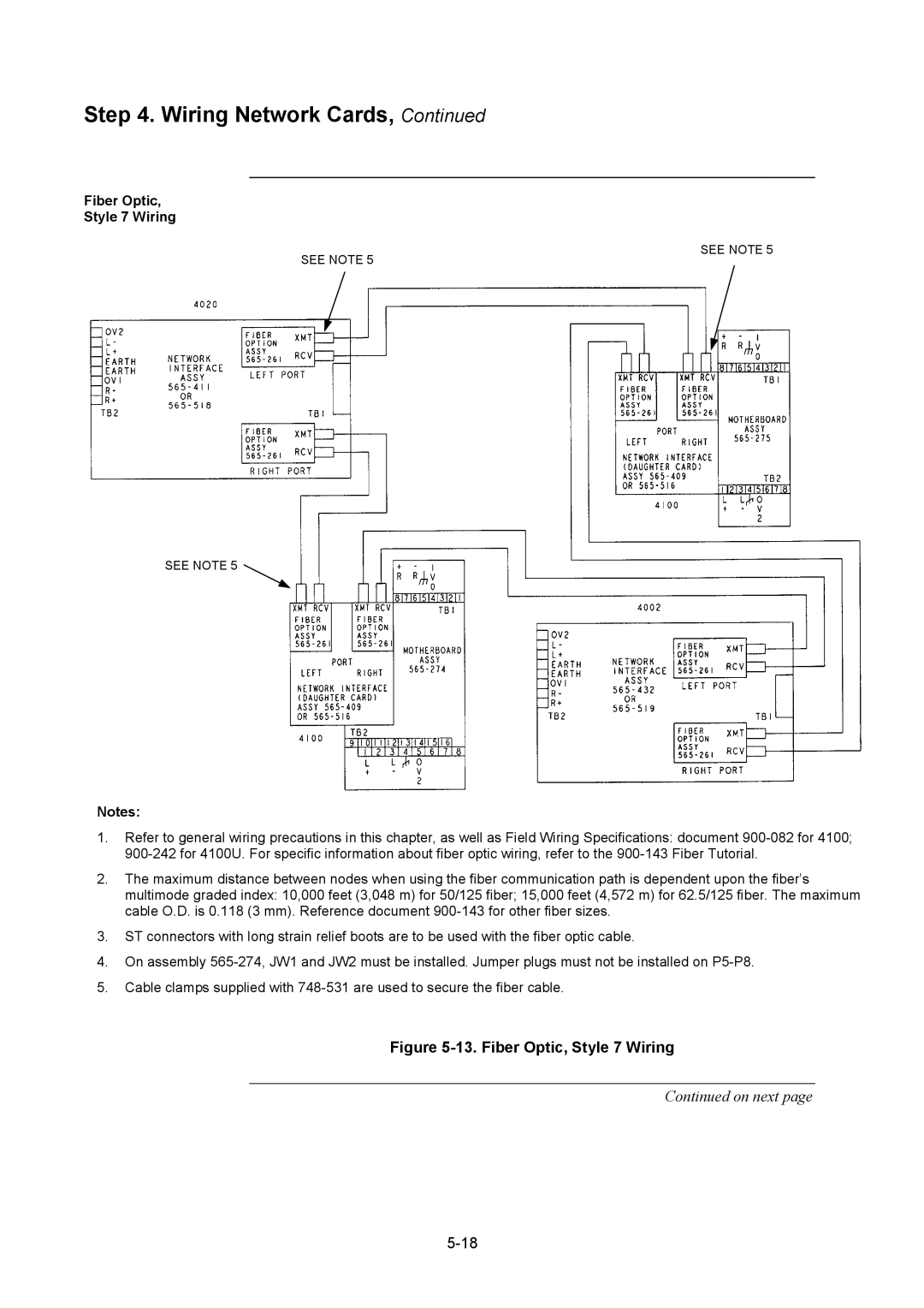 Tyco 4100U installation manual Fiber Optic, Style 7 Wiring 