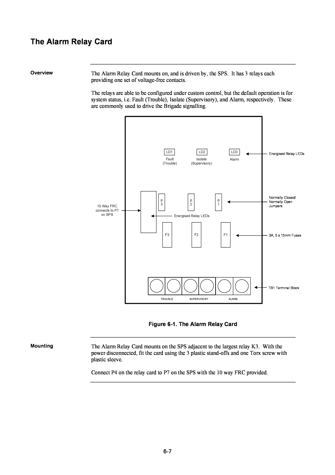 Tyco 4100U installation manual 1.The Alarm Relay Card 