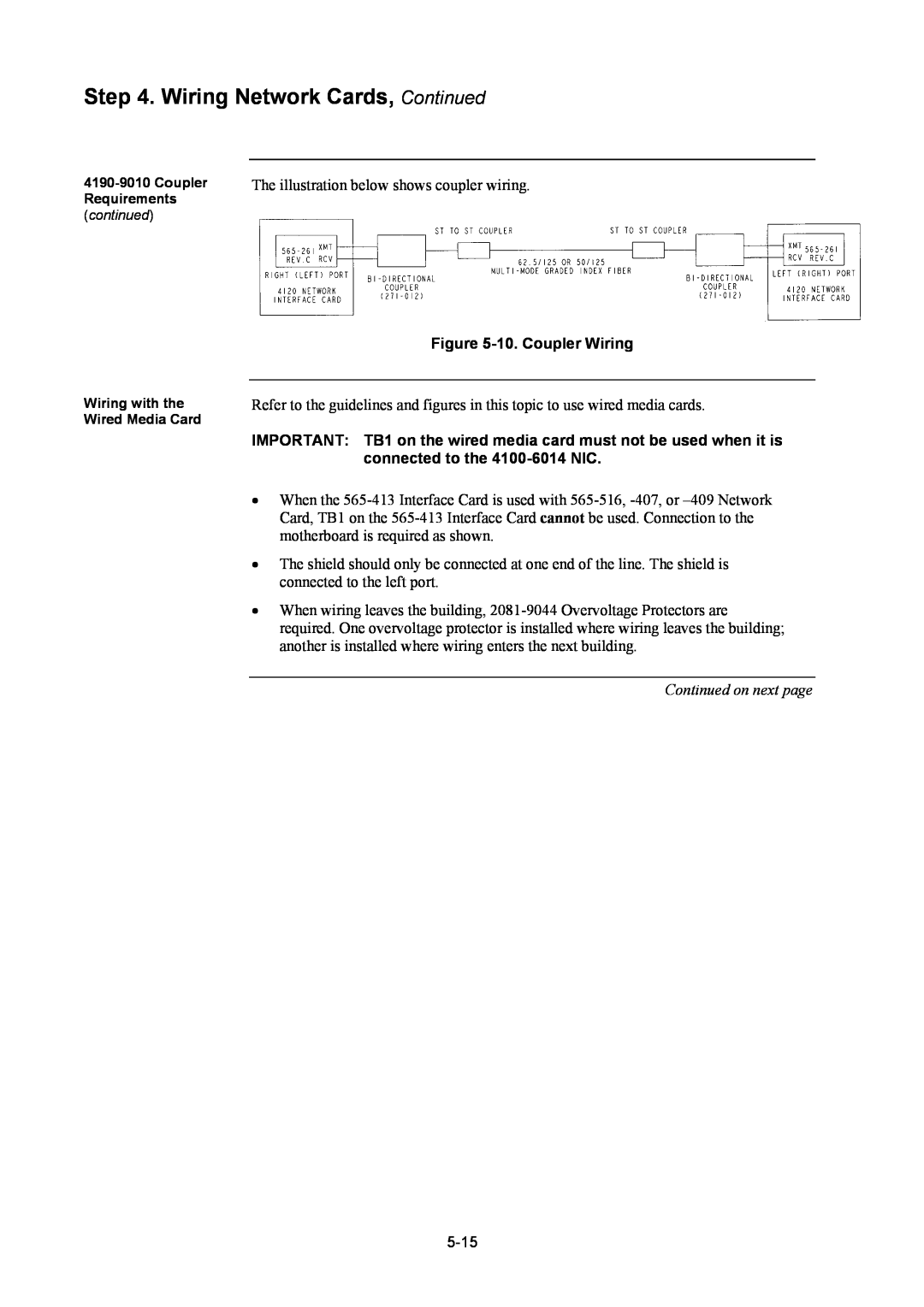 Tyco 4100U Wiring Network Cards, Continued, The illustration below shows coupler wiring, 10.Coupler Wiring 