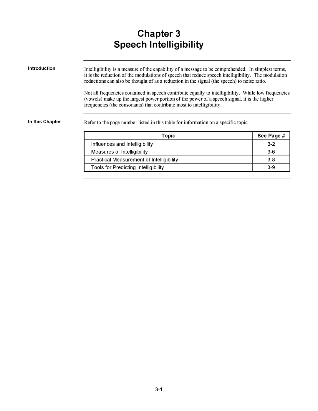 Tyco 579-769 specifications Chapter Speech Intelligibility 