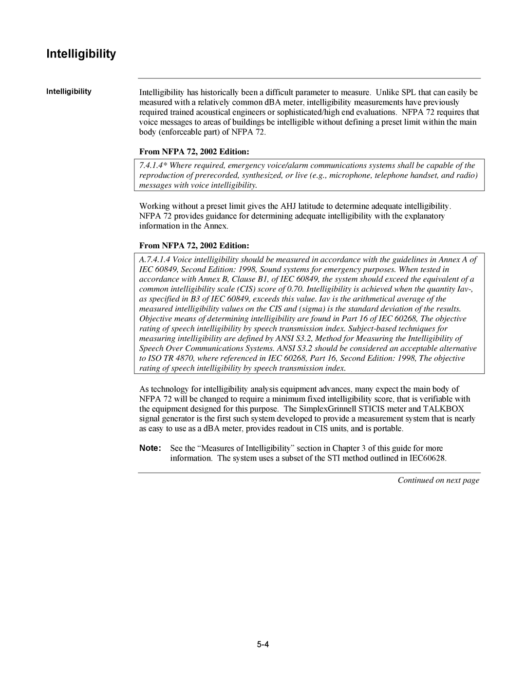 Tyco 579-769 specifications Intelligibility 