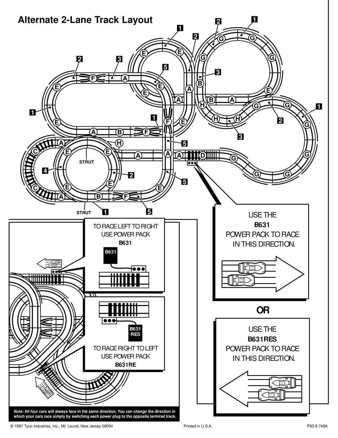 Tyco 6693 manual Alternate 2-Lane Track Layout, Use 