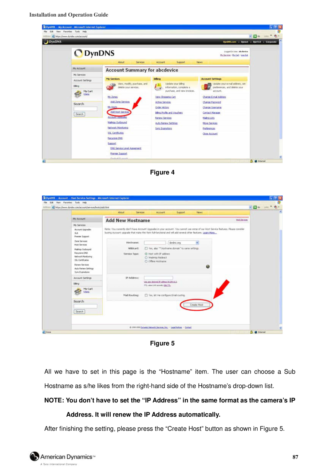 Tyco 8200-2646-00 B0 manual Address. It will renew the IP Address automatically 