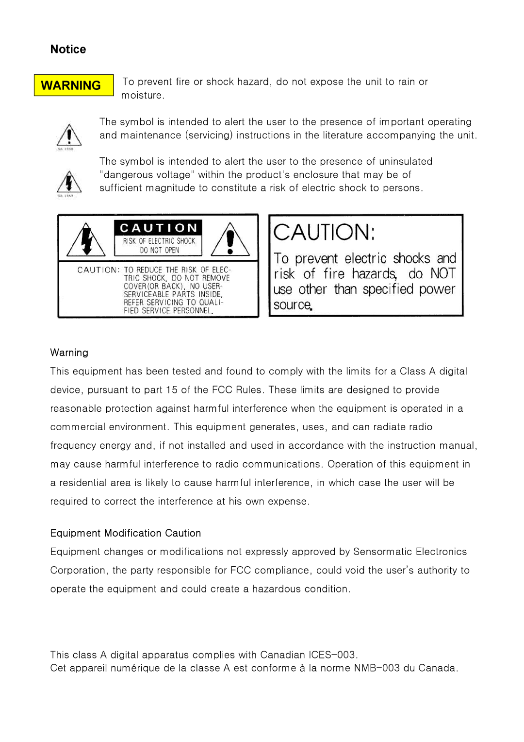 Tyco ADC 660P instruction manual Equipment Modification Caution 