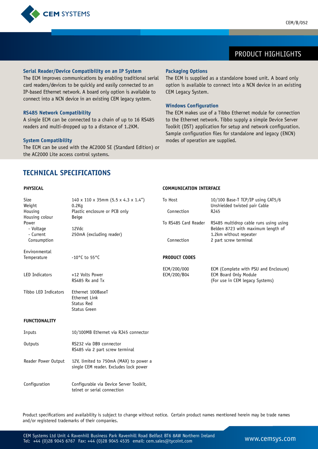 Tyco ECM manual Serial Reader/Device Compatibility on an IP System, RS485 Network Compatibility, System Compatibility 