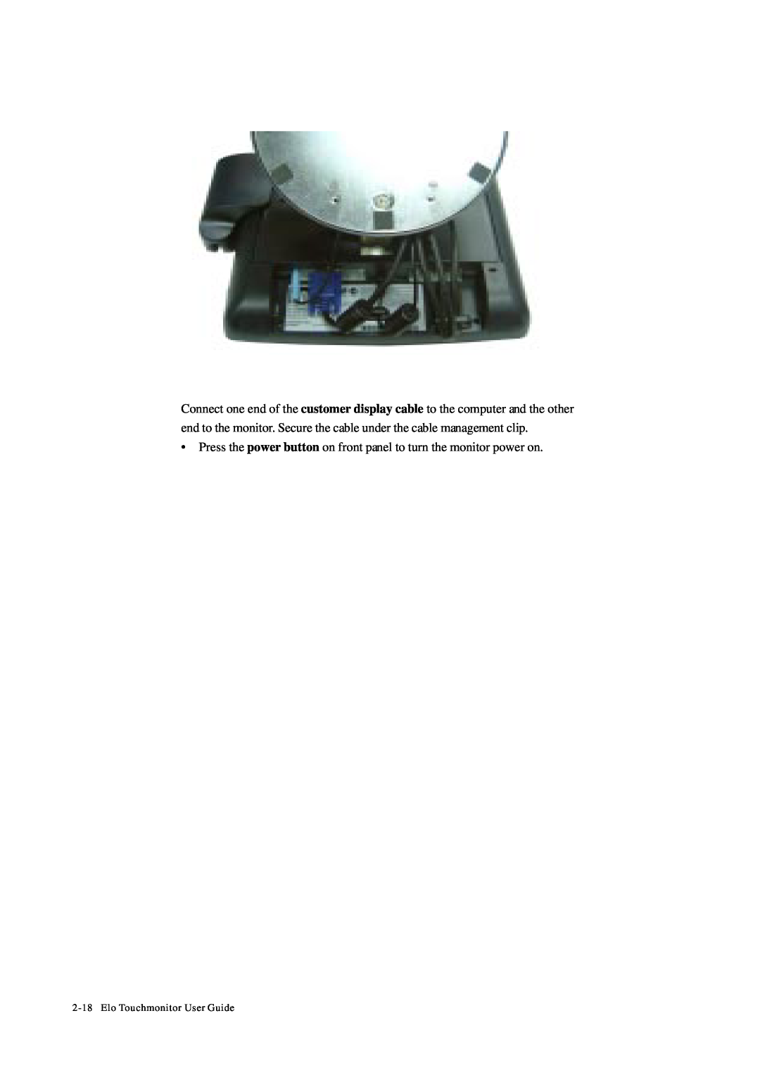 Tyco Electronics 1229L Press the power button on front panel to turn the monitor power on, Elo Touchmonitor User Guide 