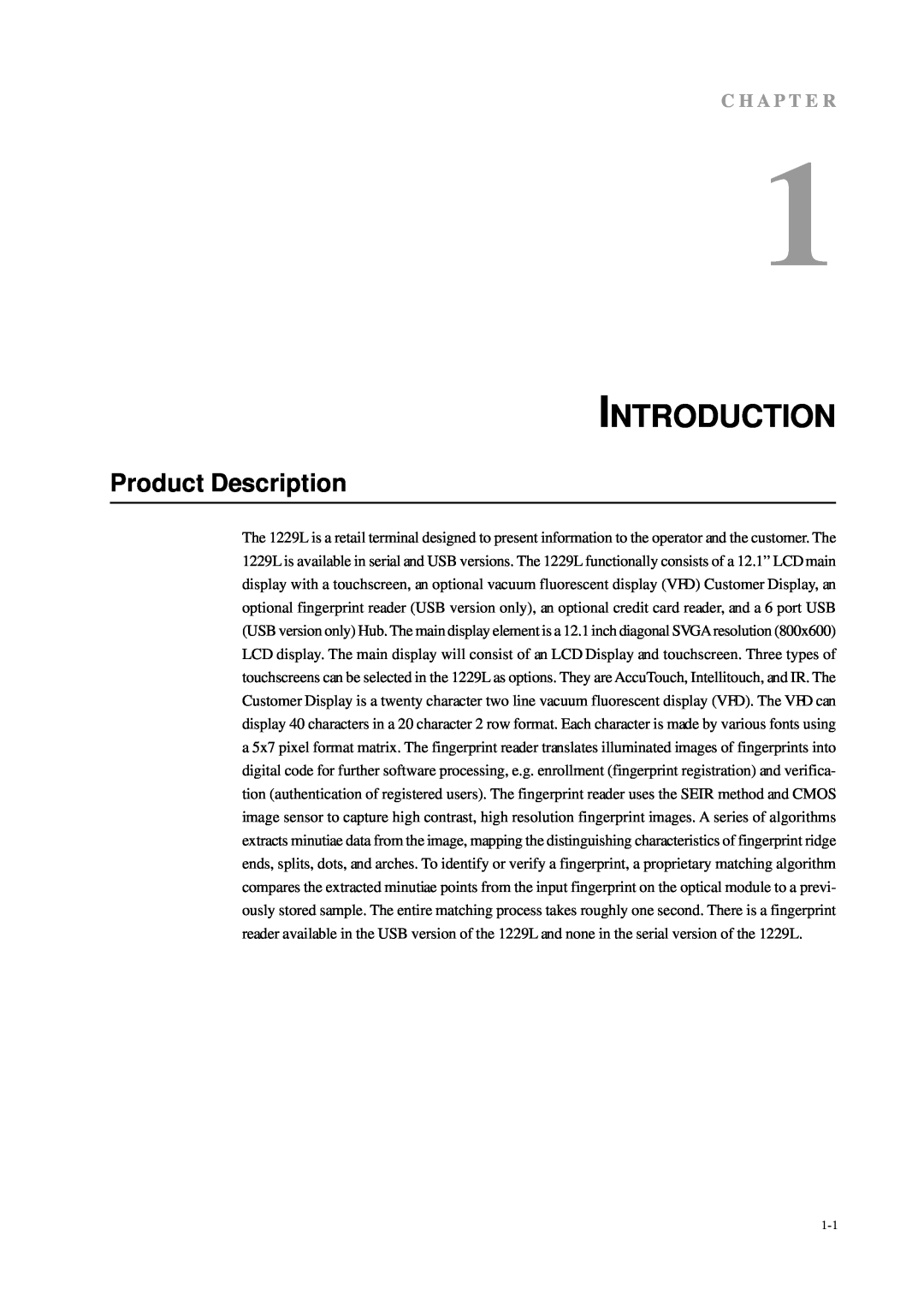Tyco Electronics 1229L manual Introduction, Product Description, C H A P T E R 