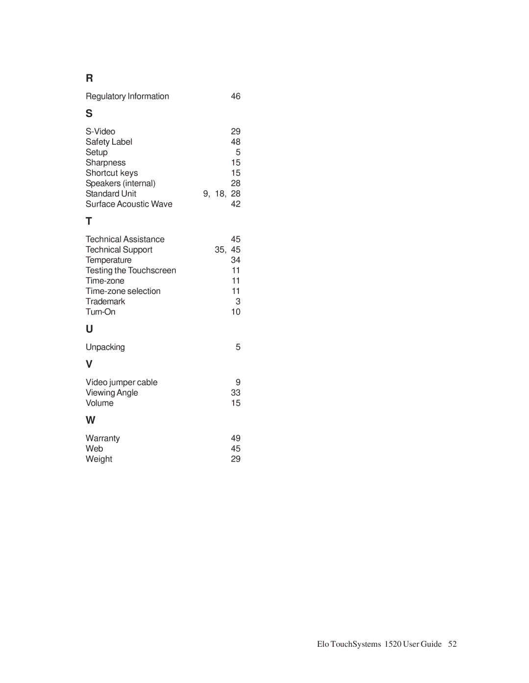 Tyco Electronics manual Elo TouchSystems 1520 User Guide 