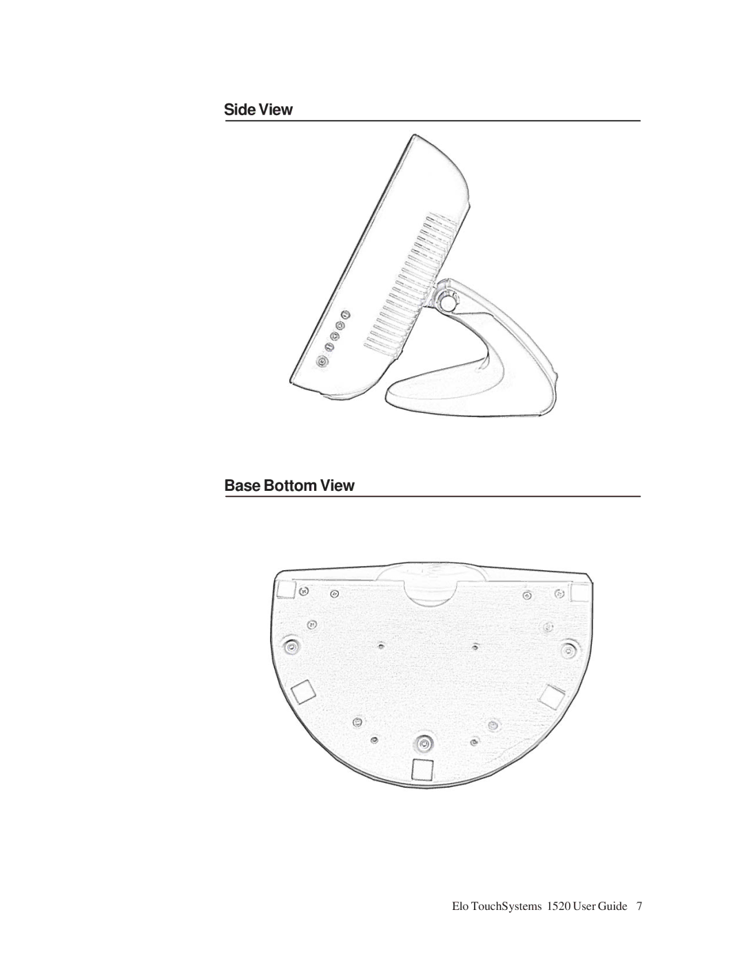 Tyco Electronics 1520 manual Side View Base Bottom View 