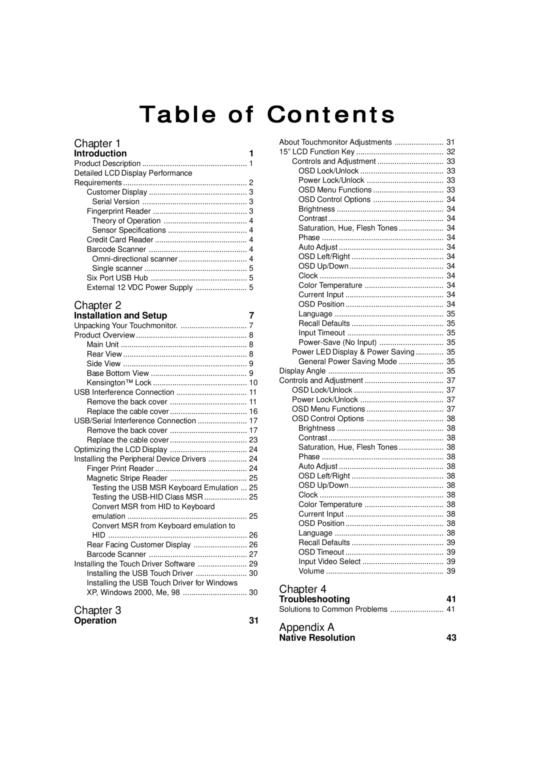 Tyco Electronics 1529L manual Table of Contents 