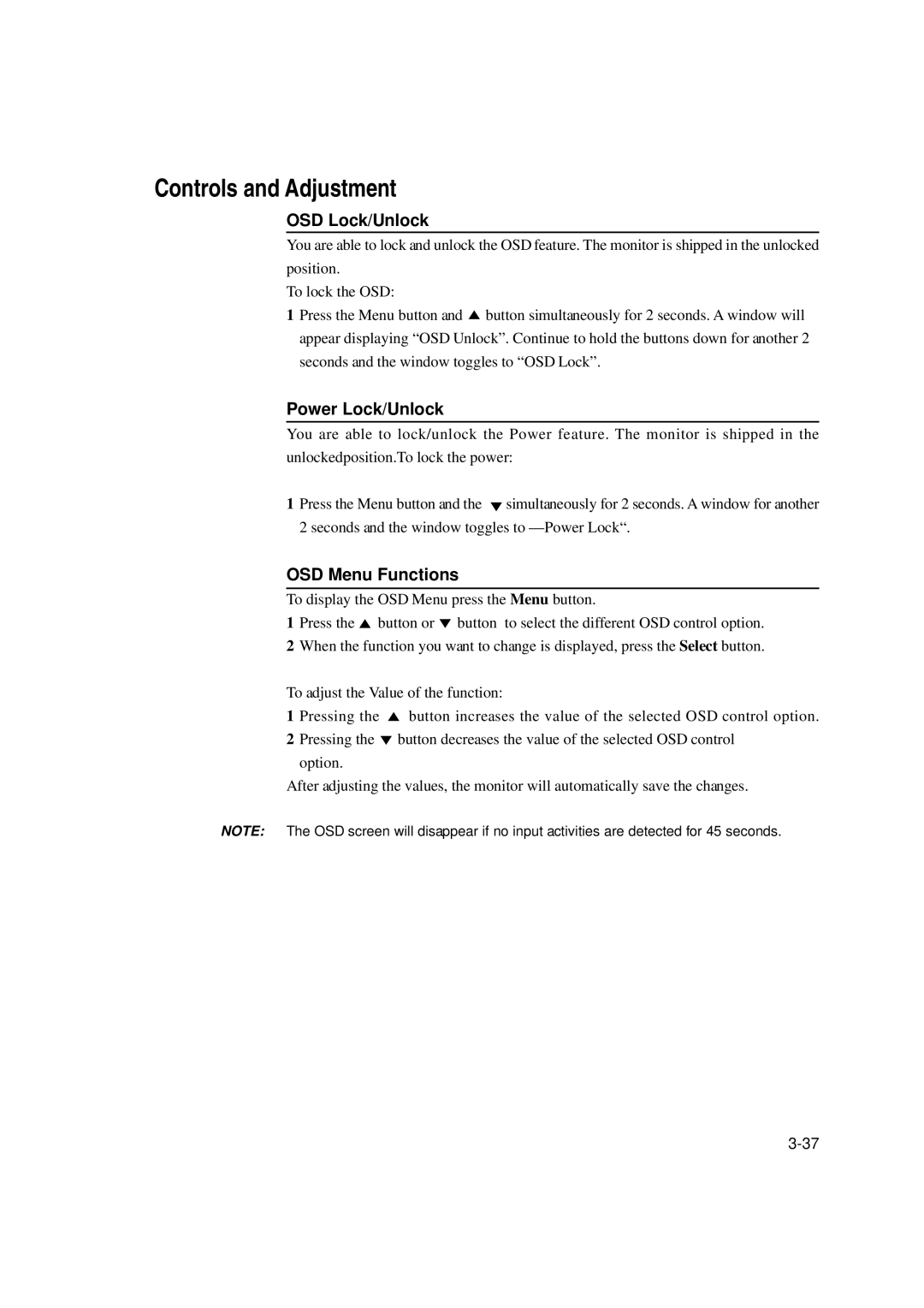 Tyco Electronics 1529L manual Controls and Adjustment 